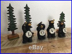 Big Sky Carvers Bearfoots Bears VINTAGE LOVE BEARS 4 bears plus 3 trees