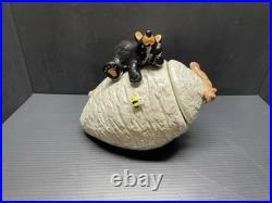 Big Sky Carvers Bearfoots Black Bear On Bee Hive Cookie Jar Jeff Fleming Rare