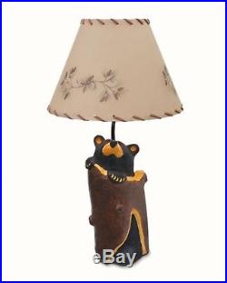 Big Sky Carvers Bearfoots Grand Angie Lamp Black Bear in Log Table Lamp No Shade