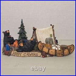 Big Sky Carvers Bearfoots Happy Campers Figurine Jeff Fleming Black Bears Tents