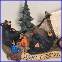 Big Sky Carvers Bearfoots Happy Campers Figurine Jeff Fleming Black Bears Tents