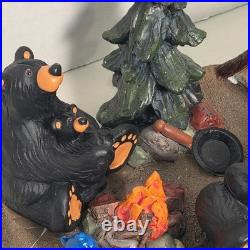 Big Sky Carvers Bearfoots Happy Campers Figurine Jeff Fleming Black Bears Tents