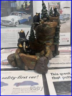 Big Sky Carvers Bearfoots MOUNTAIN FOUNTAIN Bear Statue By Jeff Fleming NO PUMP