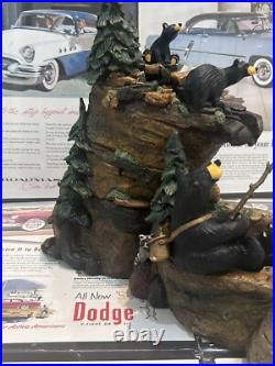 Big Sky Carvers Bearfoots MOUNTAIN FOUNTAIN Bear Statue By Jeff Fleming NO PUMP