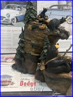 Big Sky Carvers Bearfoots MOUNTAIN FOUNTAIN Bear Statue By Jeff Fleming NO PUMP
