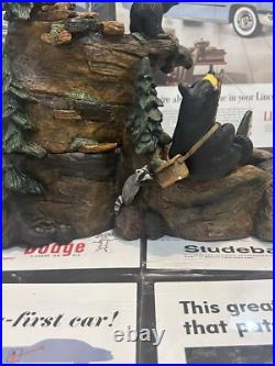 Big Sky Carvers Bearfoots MOUNTAIN FOUNTAIN Bear Statue By Jeff Fleming NO PUMP