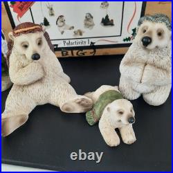 Big Sky Carvers Bearfoots Polartivity 7 Piece Set Polar Bear Nativity Set w BOX