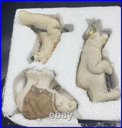 Big Sky Carvers Bearfoots Polartivity II Phyllis Driscol 3 Pc Nativity In Box