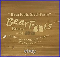 Big Sky Carvers Bearfoots Sled Team Figurine LTD Edition Jeff Fleming 0101/3893