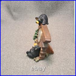 Big Sky Carvers Bearfoots The Mountains Are Calling Bear Desk Clock Tested/Works