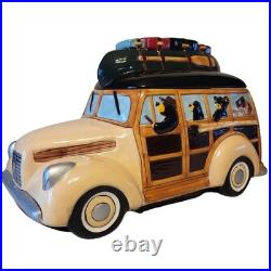 Big Sky Carvers Bearfoots Woodie Woody Wagon Cookie Jar Jeff Fleming Cabin