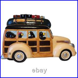 Big Sky Carvers Bearfoots Woodie Woody Wagon Cookie Jar Jeff Fleming Cabin