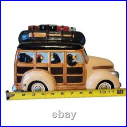 Big Sky Carvers Bearfoots Woodie Woody Wagon Cookie Jar Jeff Fleming Cabin