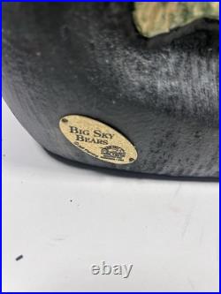 Big Sky Carvers Bears by Jeff Fleming Black Bear with Salmon Fish Hand Carved Wood