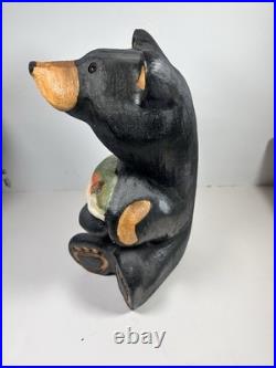 Big Sky Carvers Bears by Jeff Fleming Black Bear with Salmon Fish Hand Carved Wood