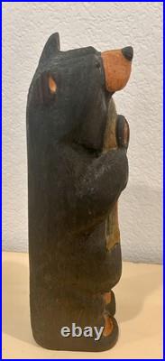 Big Sky Carvers Bears by Jeff Fleming Black Bear with Salmon Fish Hand Carved Wood
