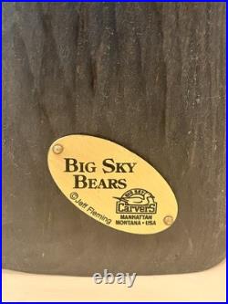 Big Sky Carvers Bears by Jeff Fleming Black Bear with Salmon Fish Hand Carved Wood