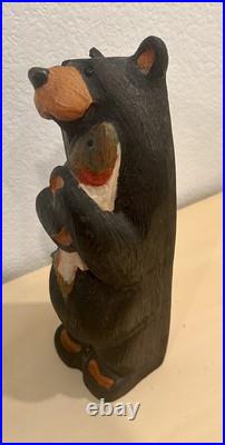 Big Sky Carvers Bears by Jeff Fleming Black Bear with Salmon Fish Hand Carved Wood
