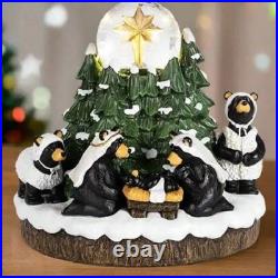 Big Sky Carvers Beartivity Musical Snowglobe Bearfoots Light Up Black Bear