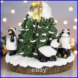 Big Sky Carvers Beartivity Musical Snowglobe Bearfoots Light Up Black Bear