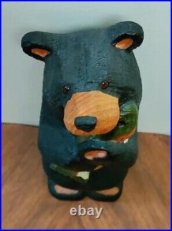 Big Sky Carvers Big Sky Bears 12 Carved Wooden Bear withFish Jeff Fleming Montana