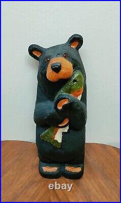 Big Sky Carvers Big Sky Bears 12 Carved Wooden Bear withFish Jeff Fleming Montana