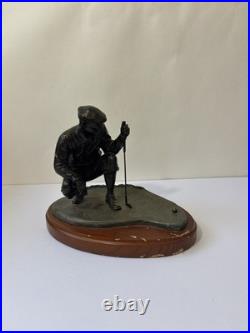 Big Sky Carvers Bronze Man Kneeling Golfer Golfing Golf Statue Approx 5 Tall