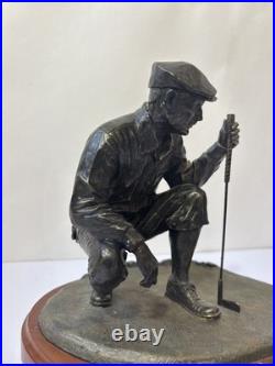 Big Sky Carvers Bronze Man Kneeling Golfer Golfing Golf Statue Approx 5 Tall