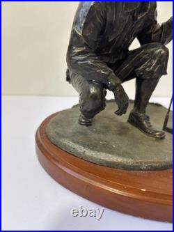 Big Sky Carvers Bronze Man Kneeling Golfer Golfing Golf Statue Approx 5 Tall