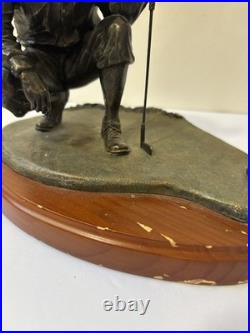 Big Sky Carvers Bronze Man Kneeling Golfer Golfing Golf Statue Approx 5 Tall