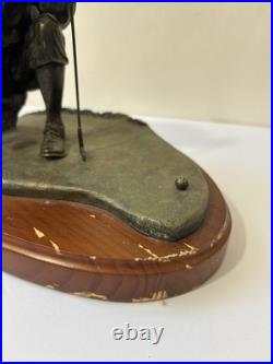 Big Sky Carvers Bronze Man Kneeling Golfer Golfing Golf Statue Approx 5 Tall