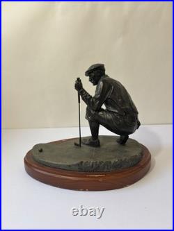Big Sky Carvers Bronze Man Kneeling Golfer Golfing Golf Statue Approx 5 Tall
