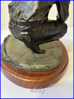 Big Sky Carvers Bronze Man Kneeling Golfer Golfing Golf Statue Approx 5 Tall