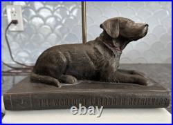 Big Sky Carvers Bronze Sculpture Lamp The World of Labrador Retrievers Rare VTG