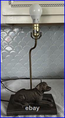 Big Sky Carvers Bronze Sculpture Lamp The World of Labrador Retrievers Rare VTG
