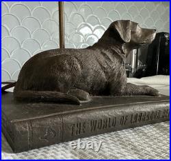 Big Sky Carvers Bronze Sculpture Lamp The World of Labrador Retrievers Rare VTG