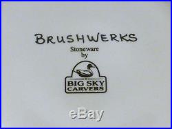 Big Sky Carvers Brushwerks Bear Dishes 16 pieces (4) 4 place settings Bearfoots