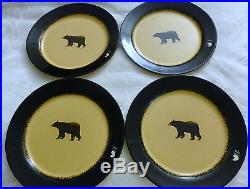 Big Sky Carvers Brushwerks Bear Dishes 4 piece place Settings Bearfoots