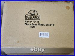Big Sky Carvers Brushwerks Bear Stoneware Mugs Set of 4 New 5.5 x 3.5