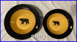 Big Sky Carvers Brushwerks Stoneware Serving Bowl Set 13 and 11 Bear Dishes