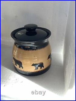 Big Sky Carvers Brushwerks bear canister set (4)stoneware
