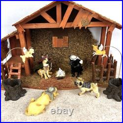 Big Sky Carvers Canine Dog Christmas Nativity 9-Piece Set Plus Wooden Manger