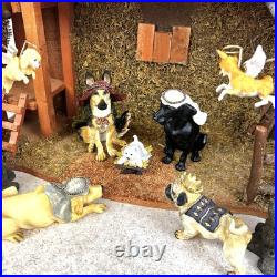 Big Sky Carvers Canine Dog Christmas Nativity 9-Piece Set Plus Wooden Manger