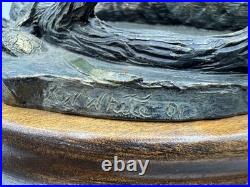 Big Sky Carvers Canvasback FigurineHideaway Bronze on Wood Base WithCOA 10x5