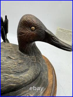 Big Sky Carvers Canvasback FigurineHideaway Bronze on Wood Base WithCOA 10x5