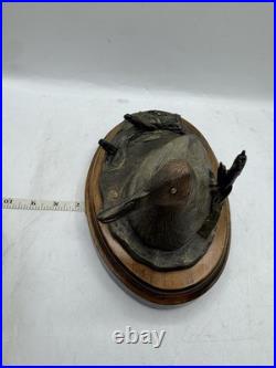 Big Sky Carvers Canvasback FigurineHideaway Bronze on Wood Base WithCOA 10x5