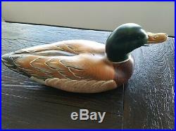 Big Sky Carvers Carved Wood Mallard Duck Decoy 15 1/4 long Artist Kissy Durham