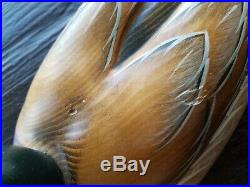 Big Sky Carvers Carved Wood Mallard Duck Decoy 15 1/4 long Artist Kissy Durham