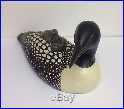 Big Sky Carvers Carved Wooden Loon Babies on Her Back Masters Edition Signed