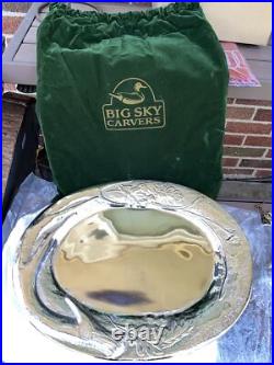 Big Sky Carvers Cast Aluminum Deer Antler Leaf Large Serving Platter 18 NEW